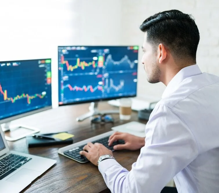 Un individu examine des diagrammes sur un ordinateur